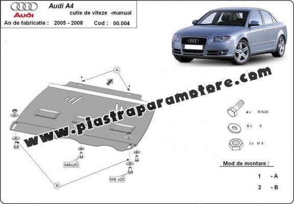 Protezione di acciaio per il cambio manuale Audi A4  B7