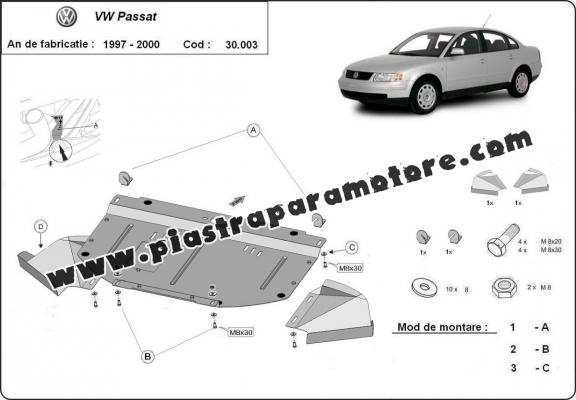 Piastra paramotore di acciaio VW Passat B5