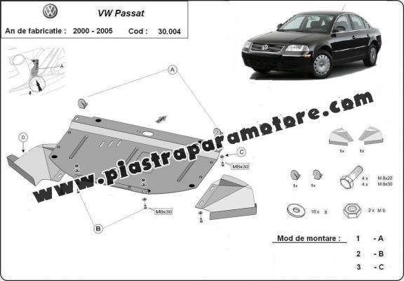 Piastra paramotore di acciaio VW Passat B5.5