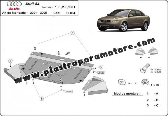 Piastra paramotore di acciaio Audi A4  B6