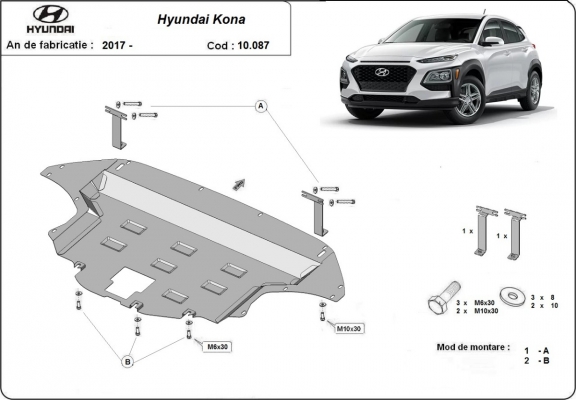 Piastra paramotore di acciaio Hyundai Kona