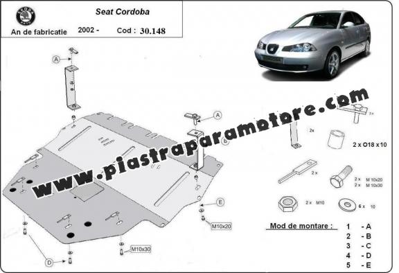 Piastra paramotore di acciaio Seat Cordoba Diesel