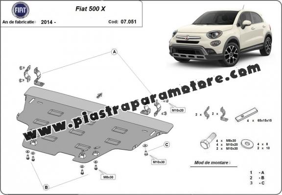 Piastra paramotore di acciaio Fiat 500x