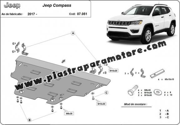 Piastra paramotore di acciaio Jeep Compass