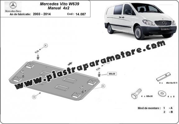 Piastra paramotore di acciaio Mercedes Vito W639 - 2.2 D 4x2