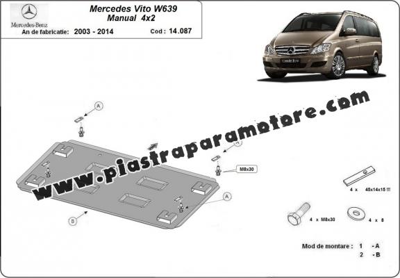 Piastra paramotore di acciaio Mercedes Viano W639 - 2.2 D 4x2