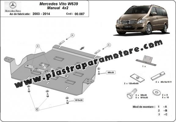 Protezione di acciaio per il cambio Mercedes Viano W639 - 2.2 D 4x2