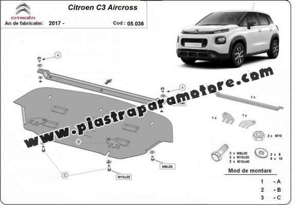 Piastra paramotore di acciaio Citroen C3 Aircross