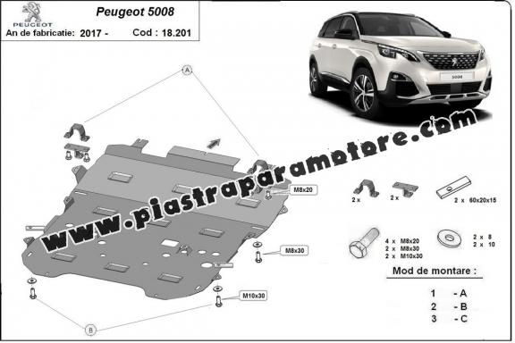 Piastra paramotore di acciaio Peugeot 5008