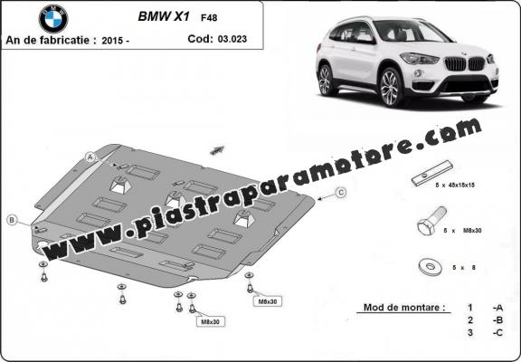 Piastra paramotore di acciaio BMW X1 F48