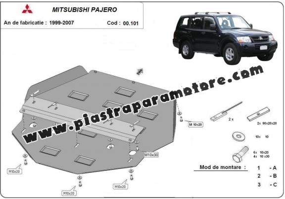 Protezione di acciaio per il cambio Mitsubishi Pajero 3 (V60, V70) Vers. 2.0