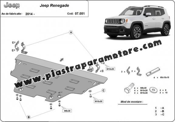 Piastra paramotore di acciaio Jeep Renegade
