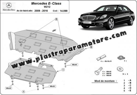 Piastra paramotore di acciaio Mercedes E-Classe W212