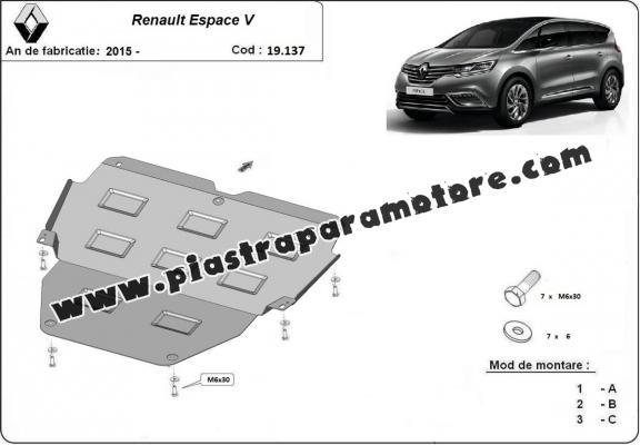 Piastra paramotore di acciaio Renault Espace 5