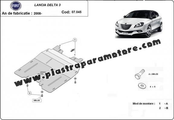 Piastra paramotore di acciaio Lancia Delta 3