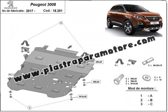 Piastra paramotore di acciaio Peugeot 3008