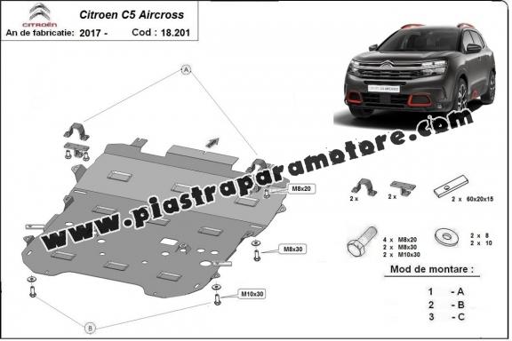 Piastra paramotore di acciaio Citroen C5 Aircross 