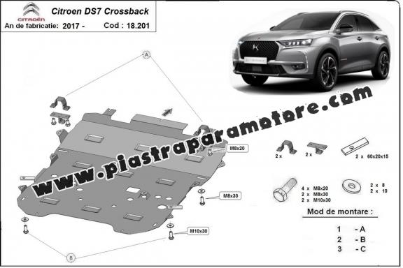 Piastra paramotore di acciaio Citroen DS7 Crossback