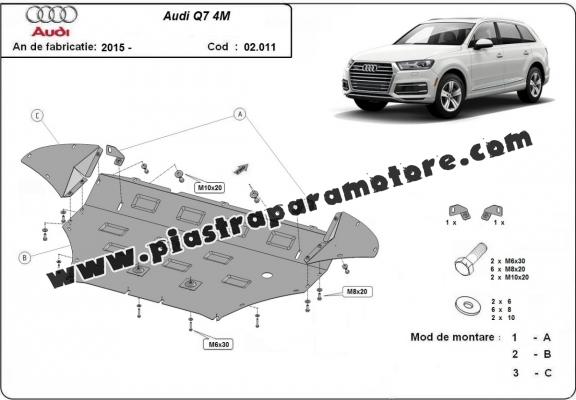 Piastra paramotore di acciaio Audi Q7 