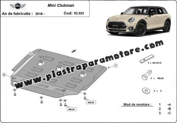 Piastra paramotore di acciaio Mini Clubman