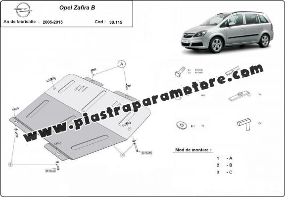 Piastra paramotore di acciaio Opel Zafira B