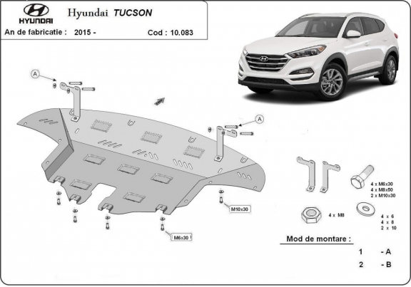 Piastra paramotore di acciaio Hyundai Tucson