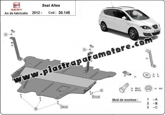 Piastra paramotore di acciaio Seat Altea - cambio manuale