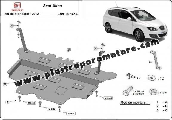 Piastra paramotore di acciaio Seat Altea - cambio automatico