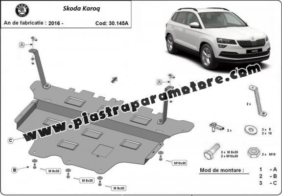 Piastra paramotore di acciaio Skoda Karoq - cambio automatico