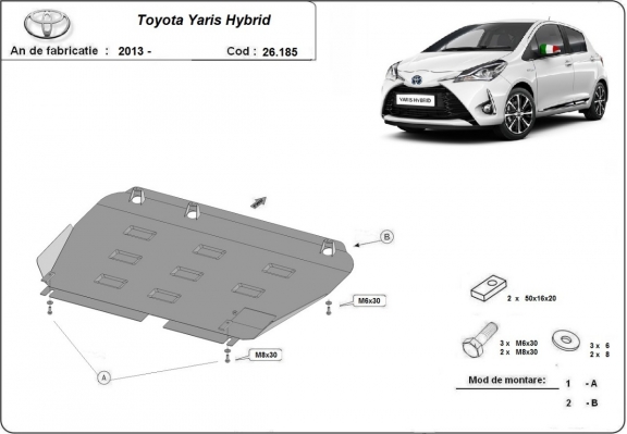Piastra paramotore di acciaio Toyota Yaris XP150