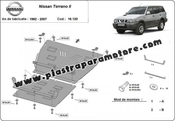 Piastra paramotore di acciaio Nissan Terrano II 