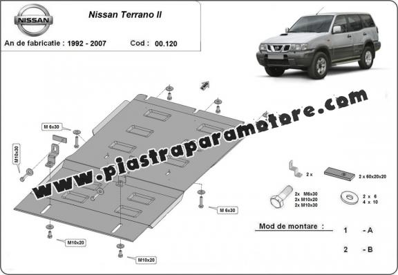 Protezione di acciaio per il cambio Nissan Terrano II 