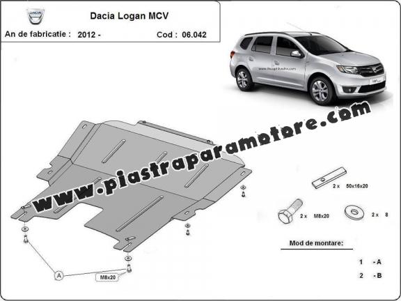 Piastra paramotore di acciaio Dacia Logan MCV