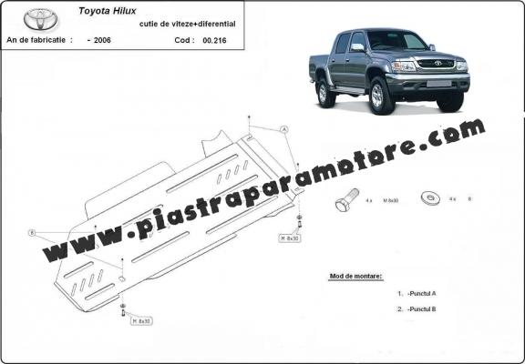 Protezione di acciaio per la differenziale e il cambio  Toyota Hilux