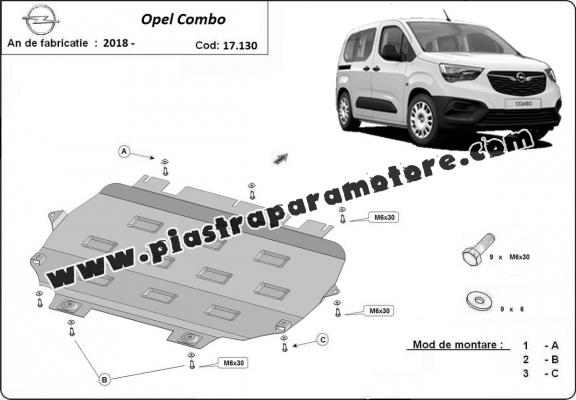 Piastra paramotore di acciaio Opel Combo