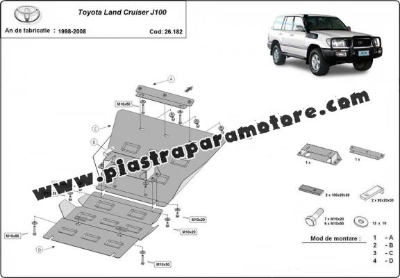 Piastra paramotore di acciaio Toyota Land Cruiser J100