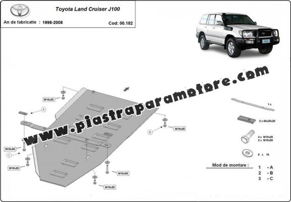 Protezione di acciaio per il cambio Toyota Land Cruiser J100
