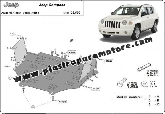 Piastra paramotore di acciaio Jeep Compass