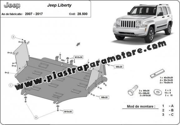 Piastra paramotore di acciaio Jeep Liberty