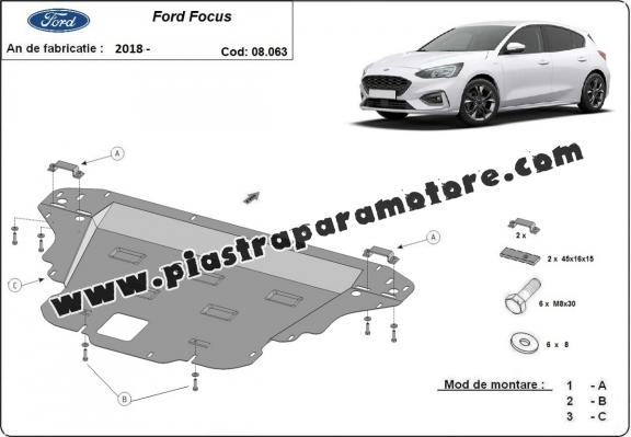 Piastra paramotore di acciaio Ford Focus 4