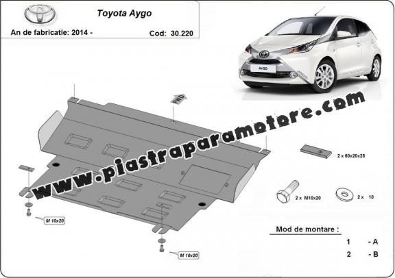 Piastra paramotore di acciaio Toyota Aygo AB40