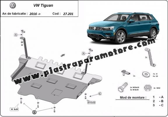 Piastra paramotore di acciaio Vw Tiguan