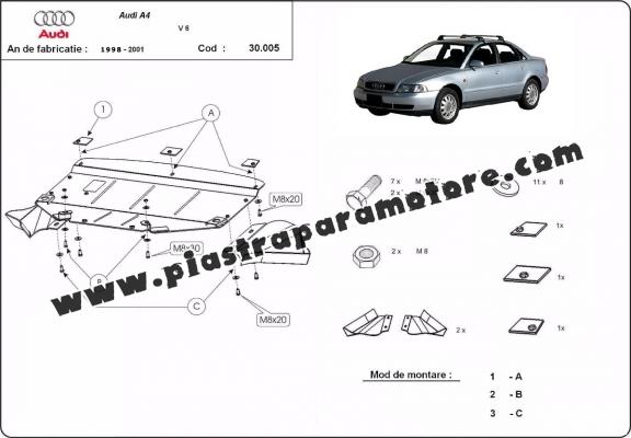 Piastra paramotore di acciaio Audi A4  B5