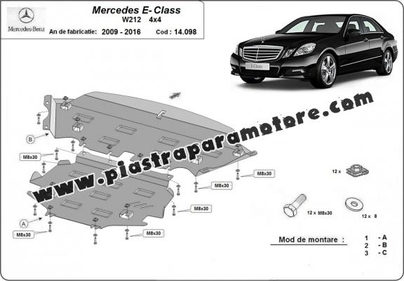 Piastra paramotore di acciaio Mercedes E-Classe W212 - 4x4