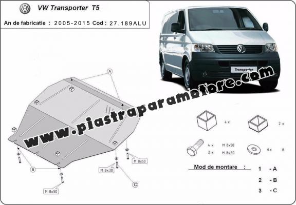 Piastra paramotore di alluminio Volkswagen Transporter T5