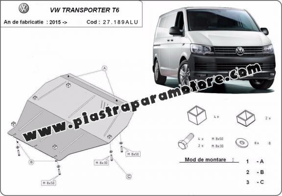 Piastra paramotore di alluminio Volkswagen Transporter T6