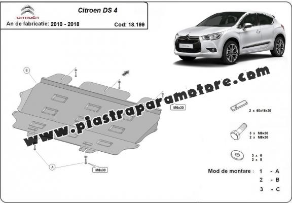 Piastra paramotore di acciaio Citroen DS4