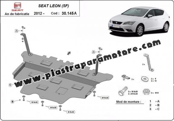 Piastra paramotore di acciaio Seat Leon - Cambio automatico