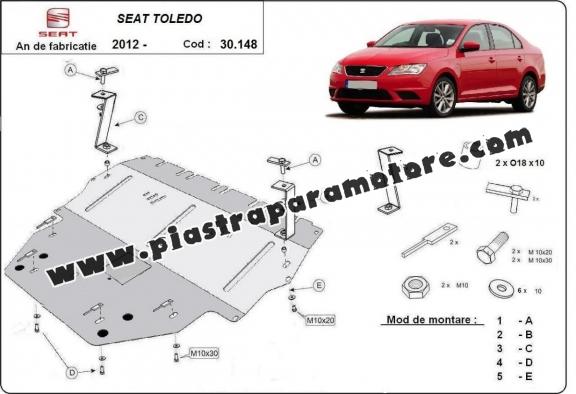 Piastra paramotore di acciaio Seat Toledo 4