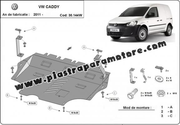 Piastra paramotore di acciaio VW Caddy - con WEBASTO